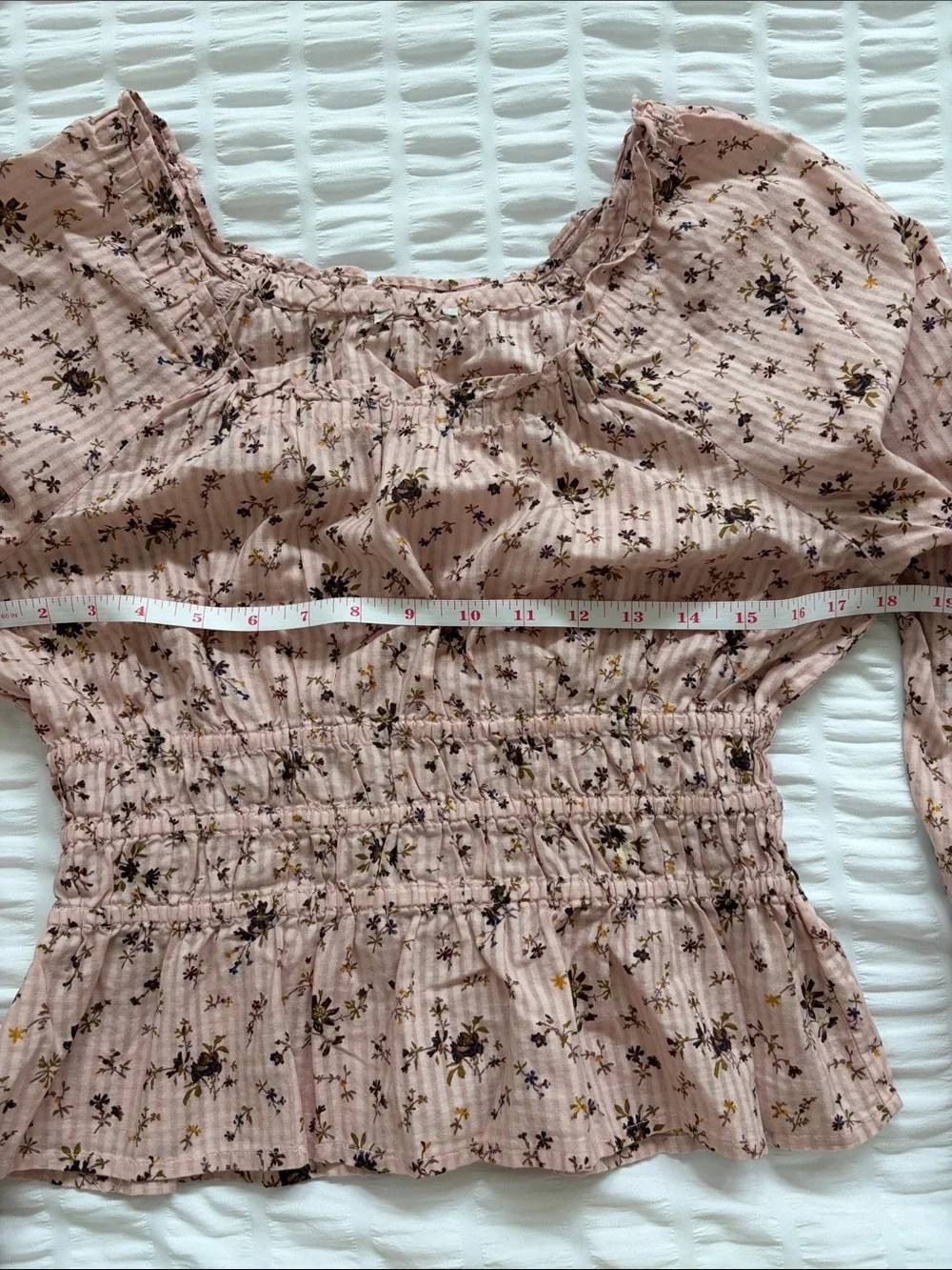 Madewell Sophia 100% Cotton Floral Cinched Waist Peasant Top. Like new!